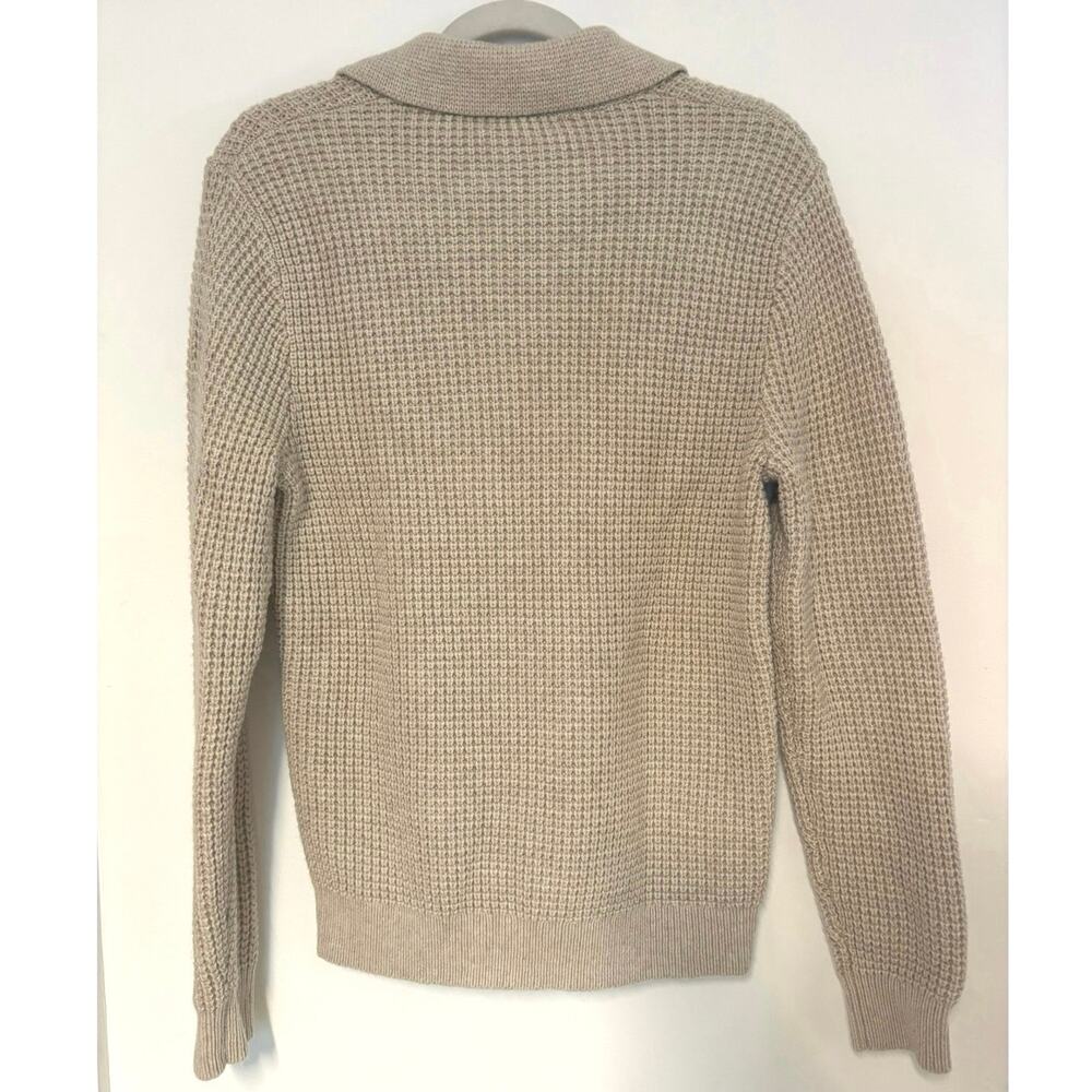 NWT Madewell Johnny-Collar Sweater Polo Shirt in Waffle Knit Light Sand Size XS - Picture 6 of 6